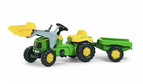 Rolly Kid John Deere Tractor with Loader and Trailer